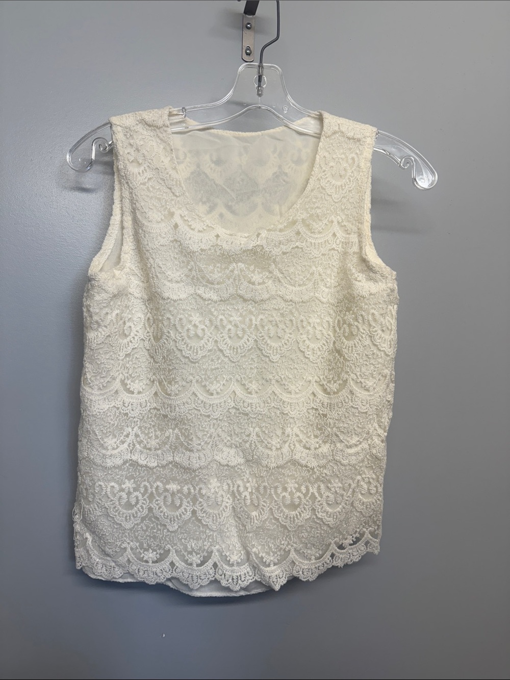 Cream Lace Overlay Coquette Cottagecore Romantic Lace Top